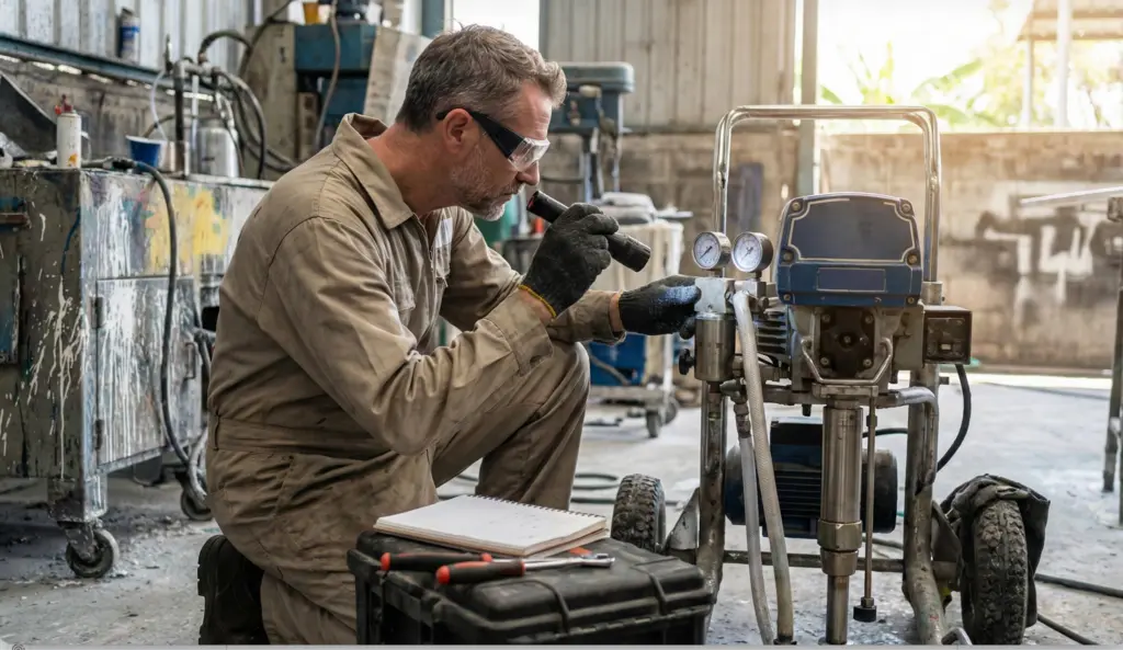 เช็กแรงดันเครื่องพ่นสีจากระบบดูดสี