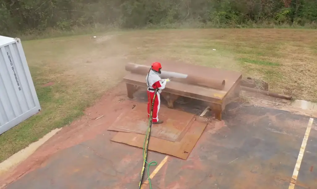 การใช้งานเครื่องพ่นทราย